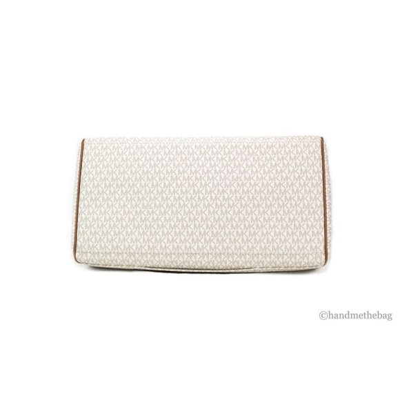 Michael Kors Travel XL Vanilla Top Handle Zip Duffle Weekender Luggage Bag - Picture 5 of 7